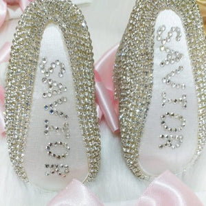Conjunto de diadema y zapatos con adornos hechos a mano de cristal