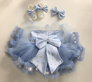Little Girls Dresses Puffy Tulle Big Bow Girls Birthday Party Dress