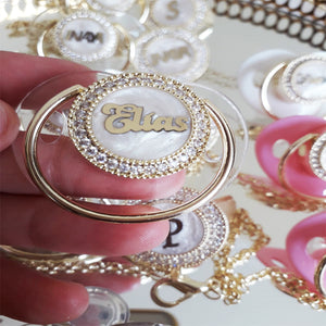 Personalized Custom Pacifiers with Rhinestone - Customized Luxury Pacifiers with Baby Name