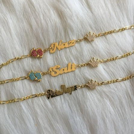 Gold and Silver Plated Personalized Baby Name Bracelet - Bling Bling Babies