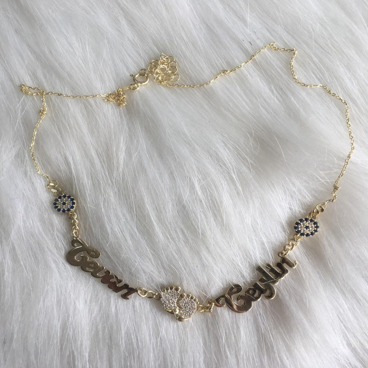 Gold and Silver Plated Personalized Baby Name Necklace - Bling Bling Babies