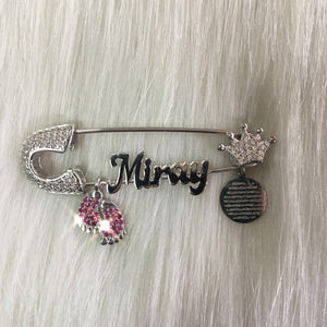 Gold and Silver Plated Personalized Baby Pin - Bling Bling Babies