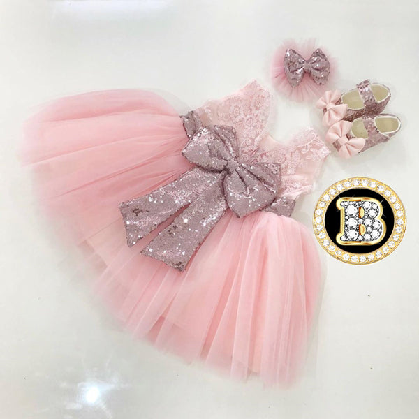Beautiful Bows Boutique Super Fluffy White Lavender Baby Girl Tutu Dress Dress+Headband+Bloomers / 6-12 Months