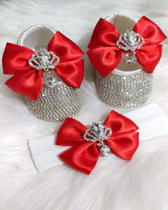 Handmade 2 Pieces Shoes and Headband Set – Bling Bling Babies
